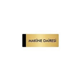 Özarslan Dizayn Departman Kapı İsimliği Makine Dairesi 7x20 cm Altın Renk Metal Yönlendirme Levhası
