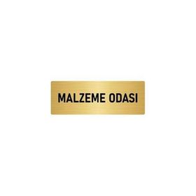 Özarslan Dizayn Departman Kapı İsimliği Malzeme Odası 10x20 cm Altın Renk Metal Yönlendirme Levhası