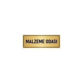 Özarslan Dizayn Departman Kapı İsimliği Malzeme Odası 10x20 cm Altın Renk Metal Yönlendirme Levhası