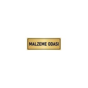Özarslan Dizayn Departman Kapı İsimliği Malzeme Odası 10x20 cm Altın Renk Metal Yönlendirme Levhası