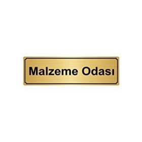 Özarslan Dizayn Departman Kapı İsimliği Malzeme Odası 10x20 cm Altın Renk Metal Yönlendirme Levhası