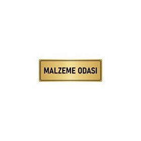 Özarslan Dizayn Departman Kapı İsimliği Malzeme Odası 10x20 cm Altın Renk Metal Yönlendirme Levhası