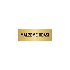 Özarslan Dizayn Departman Kapı İsimliği Malzeme Odası 10x20 cm Altın Renk Metal Yönlendirme Levhası