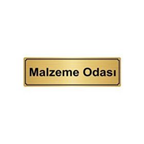 Özarslan Dizayn Departman Kapı İsimliği Malzeme Odası 5x20 cm Altın Renk Metal Yönlendirme Levhası