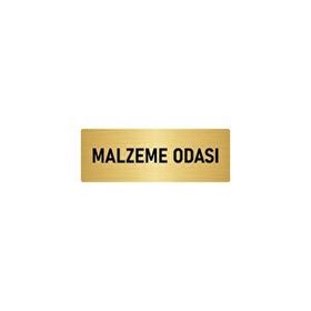 Özarslan Dizayn Departman Kapı İsimliği Malzeme Odası 5x20 cm Altın Renk Metal Yönlendirme Levhası