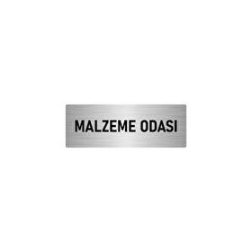 Özarslan Dizayn Departman Kapı İsimliği Malzeme Odası 5x20 cm Gümüş Renk Metal Yönlendirme Levhası