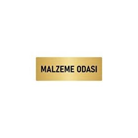 Özarslan Dizayn Departman Kapı İsimliği Malzeme Odası 7x20 cm Altın Renk Metal Yönlendirme Levhası