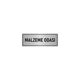 Özarslan Dizayn Departman Kapı İsimliği Malzeme Odası 7x20 cm Gümüş Renk Metal Yönlendirme Levhası
