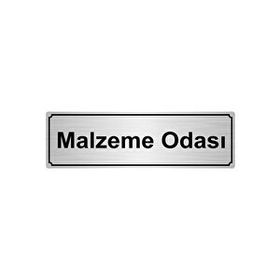 Özarslan Dizayn Departman Kapı İsimliği Malzeme Odası 7x20 cm Gümüş Renk Metal Yönlendirme Levhası