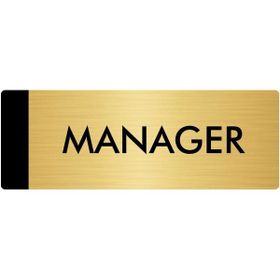 Özarslan Dizayn Departman Kapı İsimliği Manager 7x20 cm Altın Renk Metal Yönlendirme Levhası