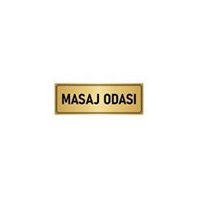 Özarslan Dizayn Departman Kapı İsimliği Masaj Odası 10x20 cm Altın Renk Metal Yönlendirme Levhası