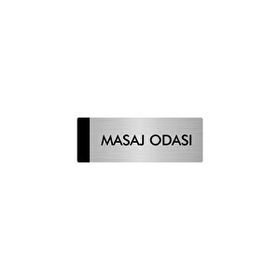 Özarslan Dizayn Departman Kapı İsimliği Masaj Odası 10x20 cm Gümüş Renk Metal Yönlendirme Levhası
