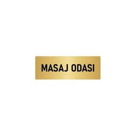 Özarslan Dizayn Departman Kapı İsimliği Masaj Odası 7x20 cm Altın Renk Metal Yönlendirme Levhası