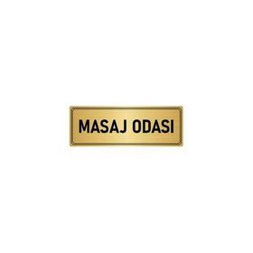 Özarslan Dizayn Departman Kapı İsimliği Masaj Odası 7x20 cm Altın Renk Metal Yönlendirme Levhası
