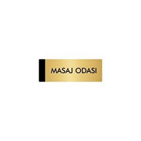 Özarslan Dizayn Departman Kapı İsimliği Masaj Odası 7x20 cm Altın Renk Metal Yönlendirme Levhası