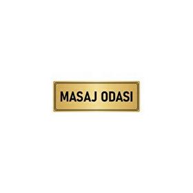 Özarslan Dizayn Departman Kapı İsimliği Masaj Odası 7x20 cm Altın Renk Metal Yönlendirme Levhası