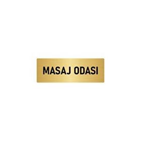 Özarslan Dizayn Departman Kapı İsimliği Masaj Odası 7x20 cm Altın Renk Metal Yönlendirme Levhası