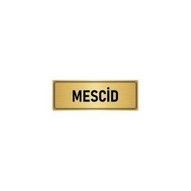 Özarslan Dizayn Departman Kapı İsimliği Mescid 10x20 cm Altın Renk Metal Yönlendirme Levhası