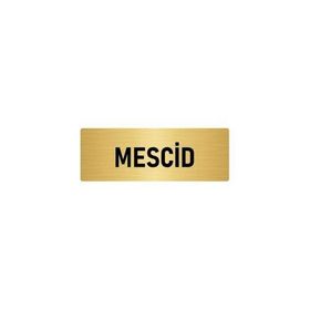 Özarslan Dizayn Departman Kapı İsimliği Mescid 10x20 cm Altın Renk Metal Yönlendirme Levhası