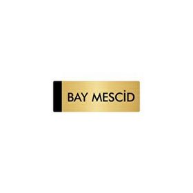 Özarslan Dizayn Departman Kapı İsimliği Mescid 7x20 cm Altın Renk Metal Yönlendirme Levhası