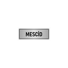 Özarslan Dizayn Departman Kapı İsimliği Mescid 7x20 cm Gümüş Renk Metal Yönlendirme Levhası