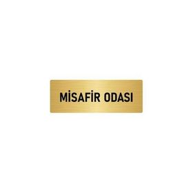 Özarslan Dizayn Departman Kapı İsimliği Misafir Odası 10x20 cm Altın Renk Metal Yönlendirme Levhası