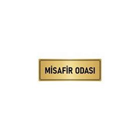 Özarslan Dizayn Departman Kapı İsimliği Misafir Odası 10x20 cm Altın Renk Metal Yönlendirme Levhası