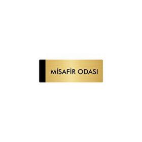 Özarslan Dizayn Departman Kapı İsimliği Misafir Odası 10x20 cm Altın Renk Metal Yönlendirme Levhası