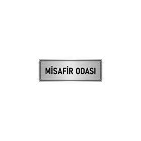 Özarslan Dizayn Departman Kapı İsimliği Misafir Odası 10x20 cm Gümüş Renk Metal Yönlendirme Levhası