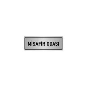 Özarslan Dizayn Departman Kapı İsimliği Misafir Odası 5x20 cm Gümüş Renk Metal Yönlendirme Levhası