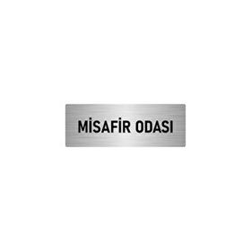 Özarslan Dizayn Departman Kapı İsimliği Misafir Odası 5x20 cm Gümüş Renk Metal Yönlendirme Levhası