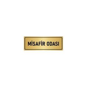 Özarslan Dizayn Departman Kapı İsimliği Misafir Odası 7x20 cm Altın Renk Metal Yönlendirme Levhası