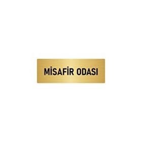 Özarslan Dizayn Departman Kapı İsimliği Misafir Odası 7x20 cm Altın Renk Metal Yönlendirme Levhası