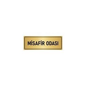 Özarslan Dizayn Departman Kapı İsimliği Misafir Odası 7x20 cm Altın Renk Metal Yönlendirme Levhası