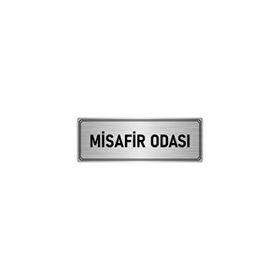 Özarslan Dizayn Departman Kapı İsimliği Misafir Odası 7x20 cm Gümüş Renk Metal Yönlendirme Levhası
