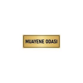 Özarslan Dizayn Departman Kapı İsimliği Muayene Odası 10x20 cm Altın Renk Metal Yönlendirme Levhası