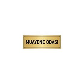 Özarslan Dizayn Departman Kapı İsimliği Muayene Odası 10x20 cm Altın Renk Metal Yönlendirme Levhası