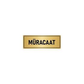 Özarslan Dizayn Departman Kapı İsimliği Müracaat 10x20 cm Altın Renk Metal Yönlendirme Levhası