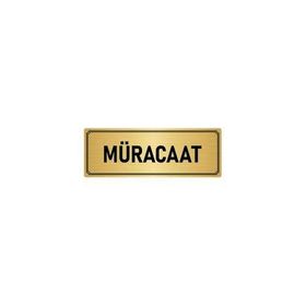 Özarslan Dizayn Departman Kapı İsimliği Müracaat 5x20 cm Altın Renk Metal Yönlendirme Levhası
