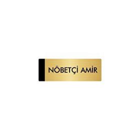 Özarslan Dizayn Departman Kapı İsimliği Nöbetçi Amir 7x20 cm Altın Renk Metal Yönlendirme Levhası