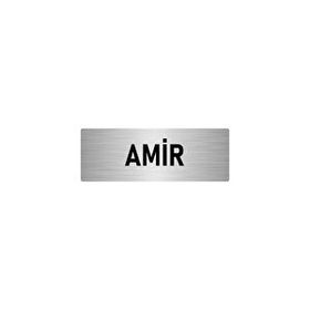 Özarslan Dizayn Departman Kapı İsimliği Nöbetçi Amir 7x20 cm Gümüş Renk Metal Yönlendirme Levhası