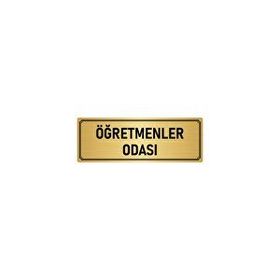 Özarslan Dizayn Departman Kapı İsimliği Öğretmenler Odası 10x20 cm Altın Renk Metal Yönlendirme Levhası