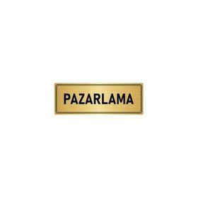 Özarslan Dizayn Departman Kapı İsimliği Pazarlama 10x20 cm Altın Renk Metal Yönlendirme Levhası