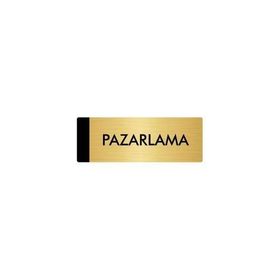 Özarslan Dizayn Departman Kapı İsimliği Pazarlama 10x20 cm Altın Renk Metal Yönlendirme Levhası
