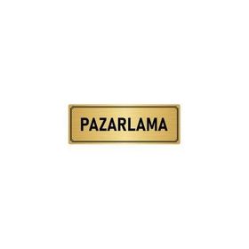 Özarslan Dizayn Departman Kapı İsimliği Pazarlama 5x20 cm Altın Renk Metal Yönlendirme Levhası