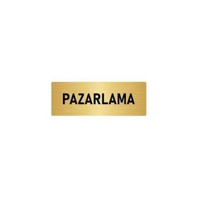 Özarslan Dizayn Departman Kapı İsimliği Pazarlama 5x20 cm Altın Renk Metal Yönlendirme Levhası