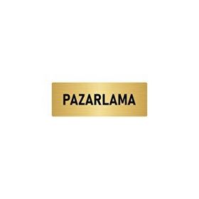 Özarslan Dizayn Departman Kapı İsimliği Pazarlama 5x20 cm Altın Renk Metal Yönlendirme Levhası