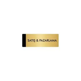 Özarslan Dizayn Departman Kapı İsimliği Pazarlama 5x20 cm Altın Renk Metal Yönlendirme Levhası