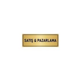 Özarslan Dizayn Departman Kapı İsimliği Pazarlama 7x20 cm Altın Renk Metal Yönlendirme Levhası