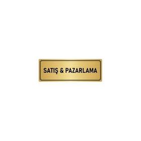 Özarslan Dizayn Departman Kapı İsimliği Pazarlama 7x20 cm Altın Renk Metal Yönlendirme Levhası